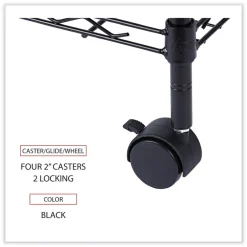 Clearance 15.25 in. x 12.38 in. x 21 in. 1 Shelf 1 Bin Metal Compact File Cart for Side-to-Side Filing - Black Office Furniture & Lighting