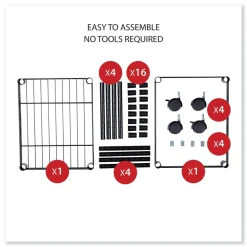 Clearance 15.25 in. x 12.38 in. x 21 in. 1 Shelf 1 Bin Metal Compact File Cart for Side-to-Side Filing - Black Office Furniture & Lighting