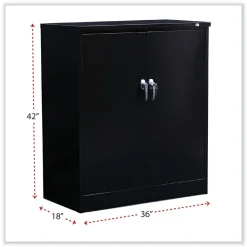 Hot 36 in. x 18 in. x 42 in. Assembled High Storage Cabinet with Adjustable Shelves - Black Office Furniture & Lighting