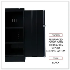 Hot 36 in. x 18 in. x 42 in. Assembled High Storage Cabinet with Adjustable Shelves - Black Office Furniture & Lighting