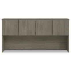 72 in. x 16 in. x 36 in. 4-Compartment Seville Hutch with Doors - Walnut Office Furniture & Lighting