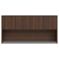 72 in. x 16 in. x 36 in. 4-Compartment Seville Hutch with Doors - Mahogany Office Furniture & Lighting