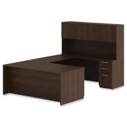 72 in. x 16 in. x 36 in. 4-Compartment Seville Hutch with Doors - Mahogany Office Furniture & Lighting