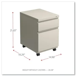 Hot 14.96 in. x 19.29 in. x 21.65 in. 2-Drawers: Box/File Legal/Letter Left or Right File Pedestal with Full-Length Pull - Putty Office Furniture & Lighting