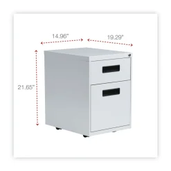 Online 14.96 in. x 19.29 in. x 21.65 in. 2-Drawers: Box/File Legal/Letter Left or Right File Pedestal - Light Gray Office Furniture & Lighting