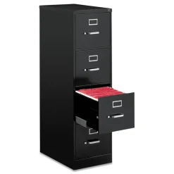 Sale 15 in. x 25 in. x 52 in. 4-Drawer Economy Vertical Letter File Cabinet - Black Office Furniture & Lighting