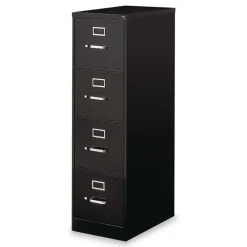Sale 15 in. x 25 in. x 52 in. 4-Drawer Economy Vertical Letter File Cabinet - Black Office Furniture & Lighting