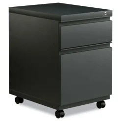 14.96 in. x 19.29 in. x 21.65 in. 2-Drawers: Box/File Legal/Letter Left or Right File Pedestal with Full-Length Pull - Charcoal Office Furniture & Lighting