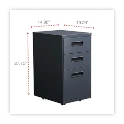 Sale 14.96 in. x 19.29 in. x 27.75 in. 3-Drawers: Box/Box/File Legal/Letter Left or Right File Pedestal - Charcoal Office Furniture & Lighting