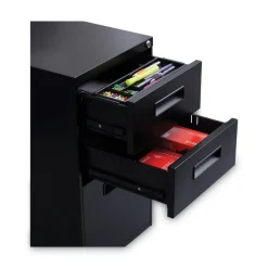 Hot 14.96 in. x 19.29 in. x 27.75 in. 3-Drawers: Box/Box/File Legal/Letter Left or Right File Pedestal - Black Office Furniture & Lighting