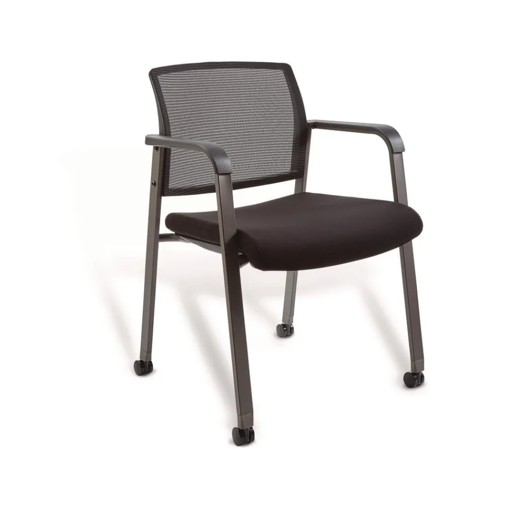 Online 24.41 in. x 22.64 in. x 31.73 in. Elgar Fabric Guest Chair - Black Seat, Black Back, Black Base Office Furniture & Lighting