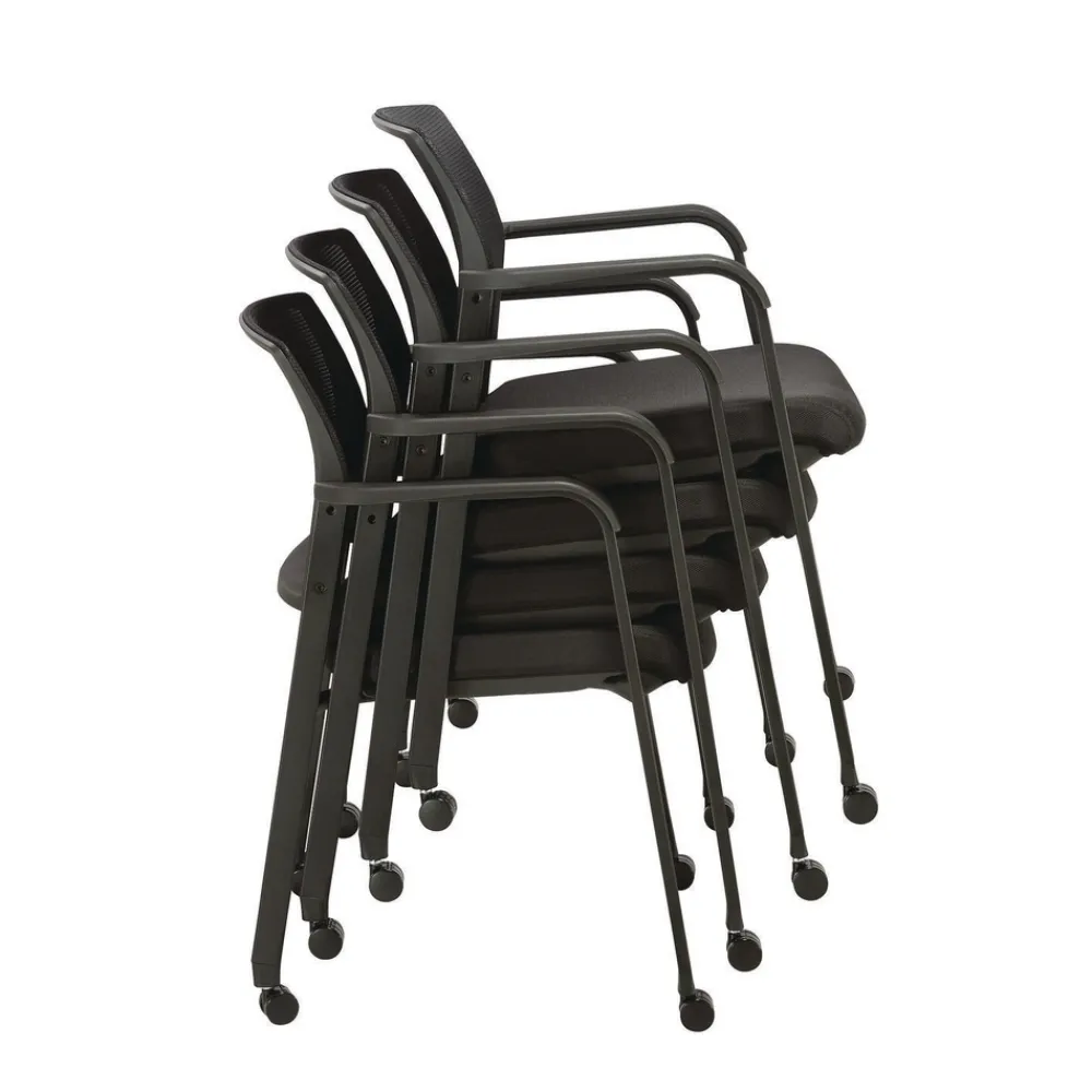 Online 24.41 in. x 22.64 in. x 31.73 in. Elgar Fabric Guest Chair - Black Seat, Black Back, Black Base Office Furniture & Lighting