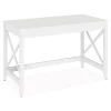 Discount 47.24 in. x 23.62 in. x 29.53 in. Farmhouse Writing Desk - White Office Furniture & Lighting
