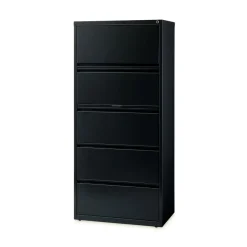 Best 30 in. x 18.62 in. x 67.62 in. Five Legal/Letter/A4-Size File Drawers Lateral File Cabinet - Black Office Furniture & Lighting