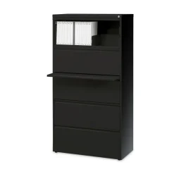 Best 30 in. x 18.62 in. x 67.62 in. Five Legal/Letter/A4-Size File Drawers Lateral File Cabinet - Black Office Furniture & Lighting