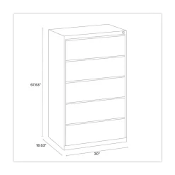Online 30 in. x 18.62 in. x 67.62 in. Five Legal/Letter/A4-Size File Drawers Lateral File Cabinet - Putty Office Furniture & Lighting
