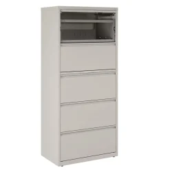 Discount 30 in. x 18.62 in. x 67.62 in. Five Legal/Letter/A4-Size File Drawers Lateral File Cabinet - Light Gray Office Furniture & Lighting