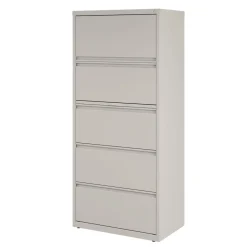 Discount 30 in. x 18.62 in. x 67.62 in. Five Legal/Letter/A4-Size File Drawers Lateral File Cabinet - Light Gray Office Furniture & Lighting