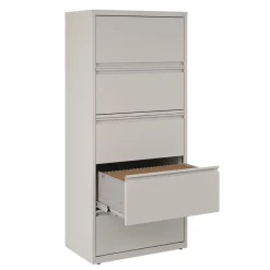 Discount 30 in. x 18.62 in. x 67.62 in. Five Legal/Letter/A4-Size File Drawers Lateral File Cabinet - Light Gray Office Furniture & Lighting