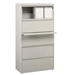 Discount 30 in. x 18.62 in. x 67.62 in. Five Legal/Letter/A4-Size File Drawers Lateral File Cabinet - Light Gray Office Furniture & Lighting