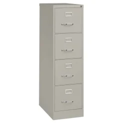 15 in. x 25 in. x 52 in. Letter-Size 4-Drawer Economy Vertical File - Light Gray Office Furniture & Lighting