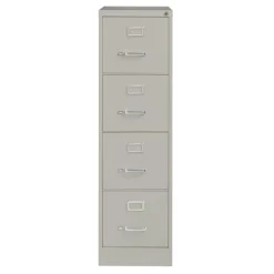 15 in. x 25 in. x 52 in. Letter-Size 4-Drawer Economy Vertical File - Light Gray Office Furniture & Lighting