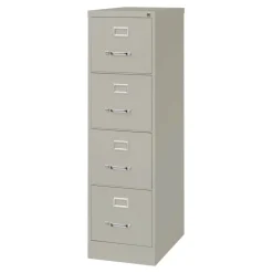 15 in. x 25 in. x 52 in. Letter-Size 4-Drawer Economy Vertical File - Light Gray Office Furniture & Lighting