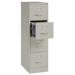 15 in. x 25 in. x 52 in. Letter-Size 4-Drawer Economy Vertical File - Light Gray Office Furniture & Lighting