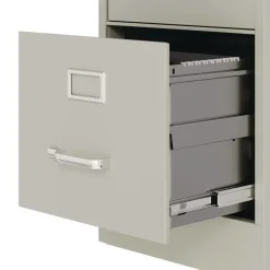 15 in. x 25 in. x 52 in. Letter-Size 4-Drawer Economy Vertical File - Light Gray Office Furniture & Lighting