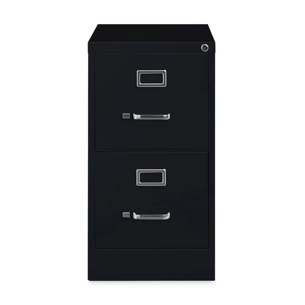 Best 15 in. x 22 in. x 28.37 in. Letter-Size Two-Drawer Economy Vertical File - Black Office Furniture & Lighting