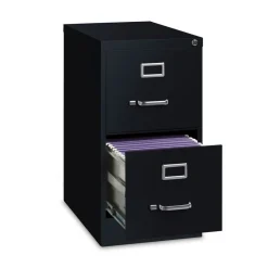Best 15 in. x 22 in. x 28.37 in. Letter-Size Two-Drawer Economy Vertical File - Black Office Furniture & Lighting
