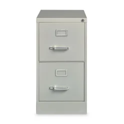 Outlet 15 in. x 26.5 in. x 28.37 in. Letter-Size Two-Drawer Economy Vertical File - Light Gray Office Furniture & Lighting