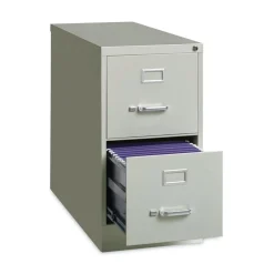 Outlet 15 in. x 26.5 in. x 28.37 in. Letter-Size Two-Drawer Economy Vertical File - Light Gray Office Furniture & Lighting