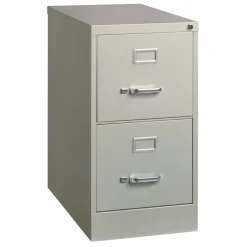Outlet 15 in. x 25 in. x 28.38 in. Letter-Size 2-Drawer Economy Vertical File - Light Gray Office Furniture & Lighting