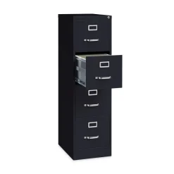 Discount 15 in. x 22 in. x 52 in. Letter-Size Four-Drawer Economy Vertical File - Black Office Furniture & Lighting