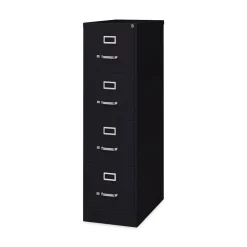 15 in. x 26.5 in. x 52 in. Letter-Size Four-Drawer Economy Vertical File - Black Office Furniture & Lighting