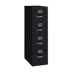 15 in. x 26.5 in. x 52 in. Letter-Size Four-Drawer Economy Vertical File - Black Office Furniture & Lighting