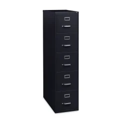 15 in. x 26.5 in. x 61.37 in. Letter-Size 5-Drawer Economy Vertical File - Black Office Furniture & Lighting