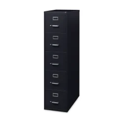 15 in. x 26.5 in. x 61.37 in. Letter-Size 5-Drawer Economy Vertical File - Black Office Furniture & Lighting
