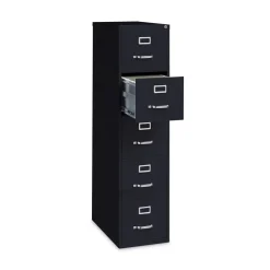 15 in. x 26.5 in. x 61.37 in. Letter-Size 5-Drawer Economy Vertical File - Black Office Furniture & Lighting