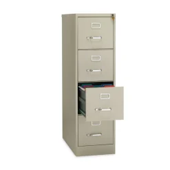 New 15 in. x 26.5 in. x 52 in. Letter-Size 4-Drawer Economy Vertical File - Putty Office Furniture & Lighting