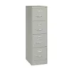 Outlet 15 in. x 22 in. x 52 in. Letter-Size Four-Drawer Economy Vertical File - Light Gray Office Furniture & Lighting
