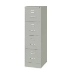 Outlet 15 in. x 22 in. x 52 in. Letter-Size Four-Drawer Economy Vertical File - Light Gray Office Furniture & Lighting