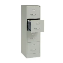 Outlet 15 in. x 22 in. x 52 in. Letter-Size Four-Drawer Economy Vertical File - Light Gray Office Furniture & Lighting