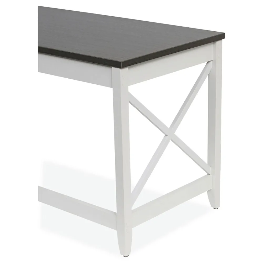 Sale 58.27 in. x 58.27 in. x 29.53 in. L-Shaped Farmhouse Desk - Gray/White Office Furniture & Lighting