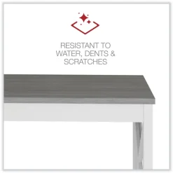 Sale 58.27 in. x 58.27 in. x 29.53 in. L-Shaped Farmhouse Desk - Gray/White Office Furniture & Lighting