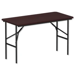 New 48 in. x 23.88 in. x 29 in. Rectangular Wood Folding Table - Mahogany Office Furniture & Lighting