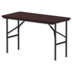 New 48 in. x 23.88 in. x 29 in. Rectangular Wood Folding Table - Mahogany Office Furniture & Lighting