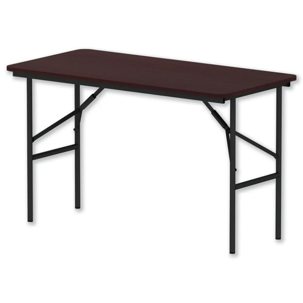 New 48 in. x 23.88 in. x 29 in. Rectangular Wood Folding Table - Mahogany Office Furniture & Lighting