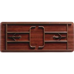 New 48 in. x 23.88 in. x 29 in. Rectangular Wood Folding Table - Mahogany Office Furniture & Lighting